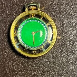Vintage Gisiger Greer  Gold and Green Pocket Watch